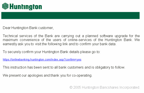 scam huntington bank spam phishing banking gif clickable shown copy below single which
